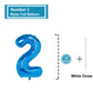 DTDO 2nd Birthday Balloon - Blue 40 Inch Big Foil Mylar for Boys & Girls Party Decorations