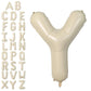 Letter Balloons Beige,40 Inch Letter Y Balloons,A-Z Alphabet Name Foil Balloons,Big Single Cream Aluminum Y Word Balloons Helium