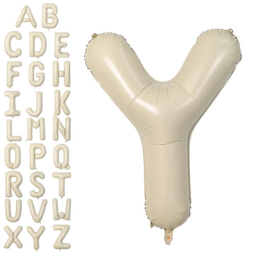 Letter Balloons Beige,40 Inch Letter Y Balloons,A-Z Alphabet Name Foil Balloons,Big Single Cream Aluminum Y Word Balloons Helium