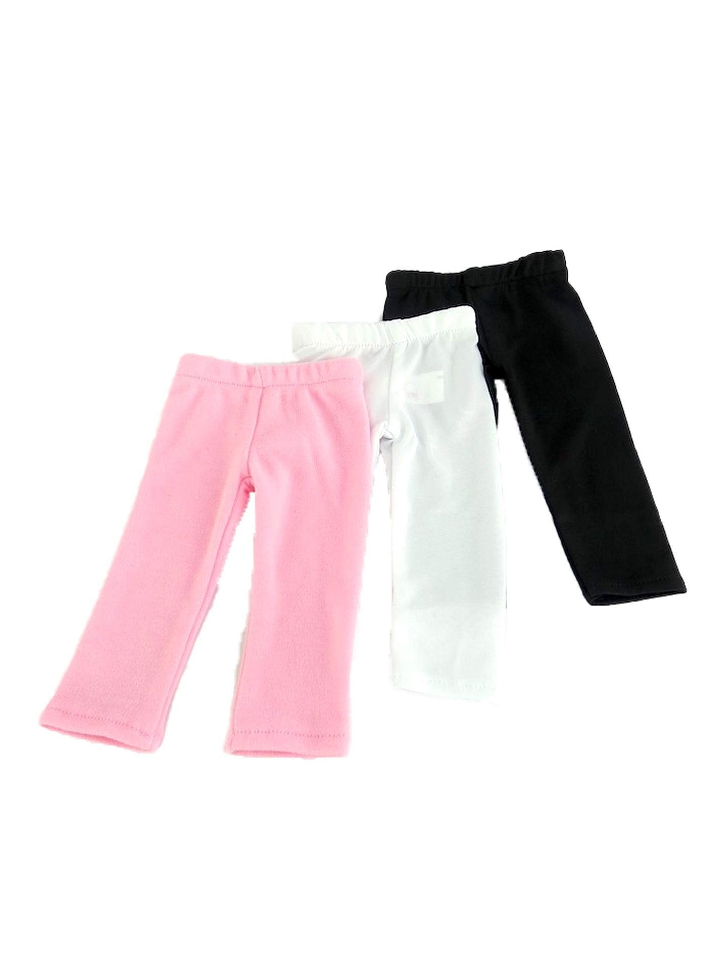 American Fashion World Pink  Black  and White Legging Set for 18-Inch Dolls | enhanced Quality & Trendy Design | Dolls Clothes | Outfit Fashions for Dolls for Popular Brands