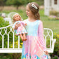 Bow Dream Cute Girl Dress And Matching American Girl Doll Clothes Accessories For Girls Dresses Size 110 Pink Unicorn