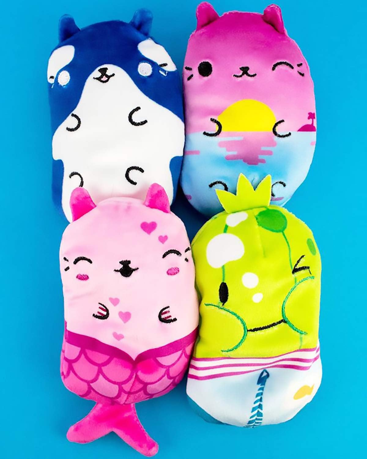 Cats Vs Pickles - Swimmy - Key West Kitty, Finely, Willy, & Walter - 4-Pack - 4 Cute Cuddly Collectible Bean Plush Toy - Are You