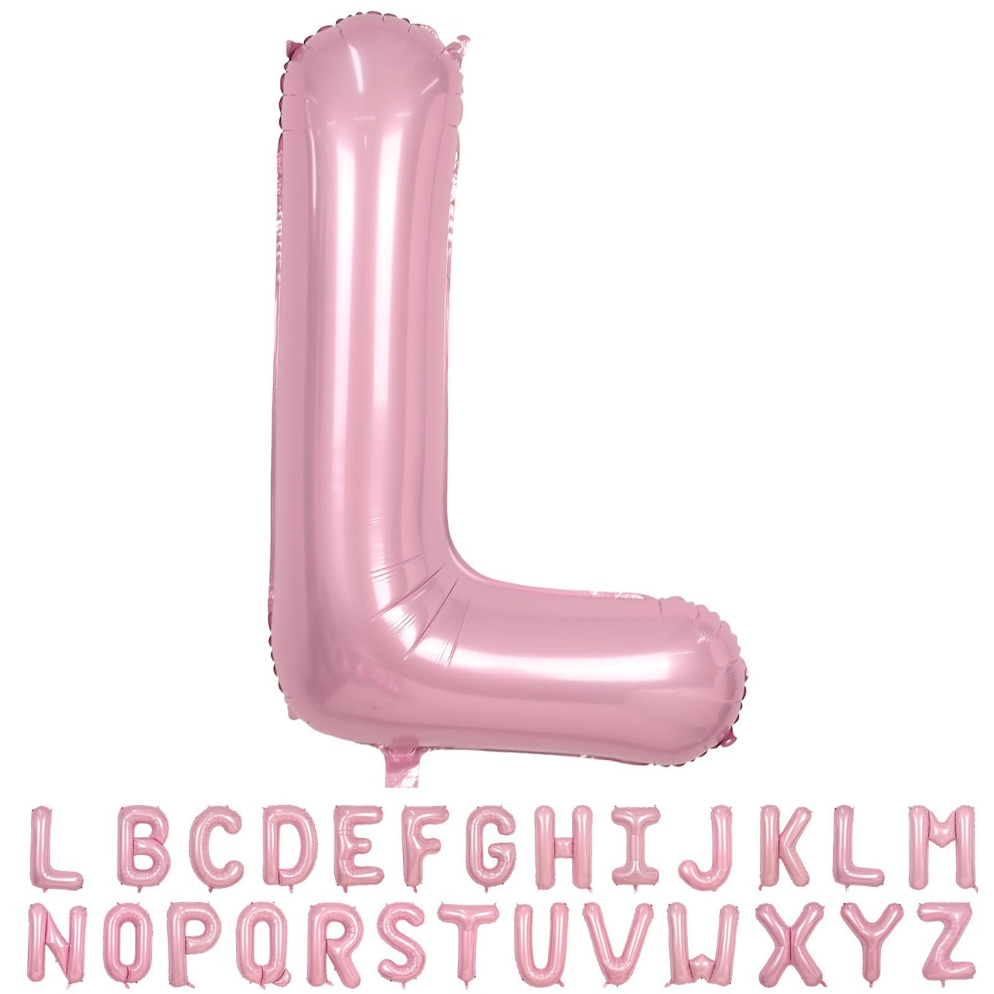 40 Inch Pink Letter Balloons, Large L Letter Balloons Foil Helium Balloons, Mylar Big Single Alphabet L Balloons, Pink Balloon L