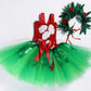 Tutu Dreams Summer Hawaiian Red Green Tutu Dress for Girls 1-12Y with Tropical Fern Leaf Headband Luau Outfits Birthday Party Gifts