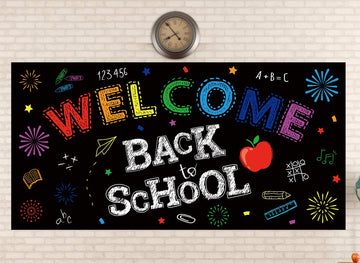 Back to School Banner Decorations - First Day of School Classroom Party Backdrop Supplies