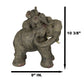 Ebros Wildlife Elephant Father And 2 Calves On Piggyback Playing Statue 10.5' Tall Resin Safari Elephants Family Figurine Sculpture Decor Gifts