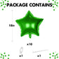 18 Inch Green Star Balloons, 10 Pcs Green Star Shape Foil Balloon Helium Balloons, Big Mylar Star Balloons For Wedding, Baby Sho