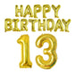 Happy Birthday Balloon Banner 40 Inch 13 Balloon Number 16 Inch Happy Birthday Letters Balloons Gold Foil Mylar Balloons For Gir