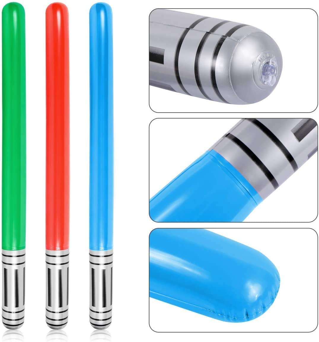 15PCS Inflatable lightsaber - Halloween/Christmas Party Bags Stocking Stuffers Favors Inflatable Swords for Star Wars Themed Par