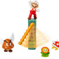 Nintendo Super Mario Lava Castle Diorama Play Set - Fire Mario, Spiny & Para Goomba - 2.5" Plastic Figure with Spinning Fireballs