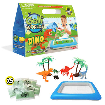 Zimpli Kids Gelli Adventures Fantasy Pack - 8 Fantasy Figures, Inflatable Tray, Sensory Playset for Children, Ideal Birthday Gift