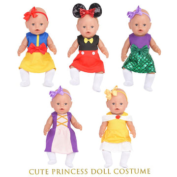 Sweet Dolly Baby Doll Accessories, 5 Doll Clothes, Mermaid Princess Dresses Outfits For 15 Inch To 18 Inch Dolls, 15 Inch Baby D