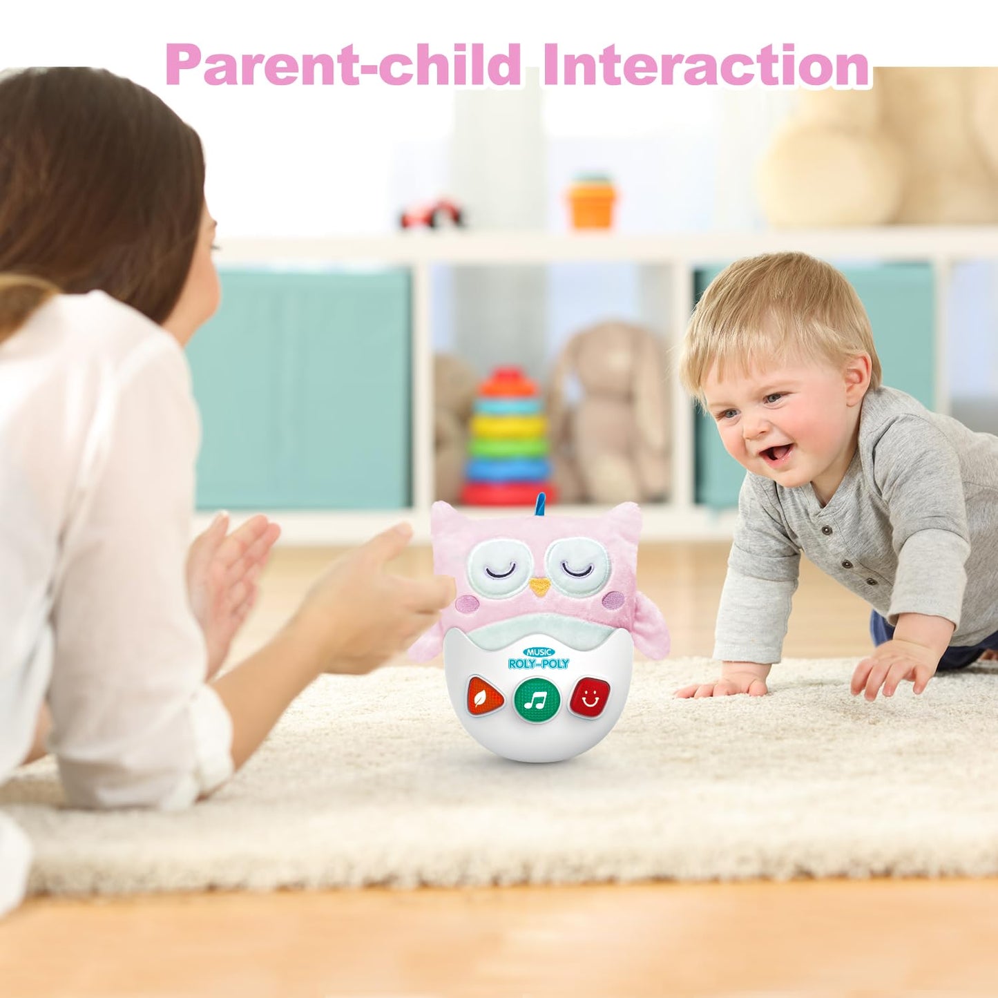 Wowohage Baby Toys 0-6-12 Months, Plush Owl Musical Toys, Cute Stuffed Animal Infant Toys With Light & Sounds, Roly-Poly Sensory