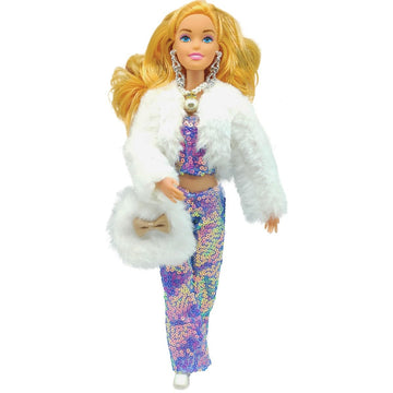 Flfuatt Stylish Fashions Girls Doll Toys, The Ultimate Fashionista Doll For Trendy Kids, 11.5 Inch Fashion Doll (White)