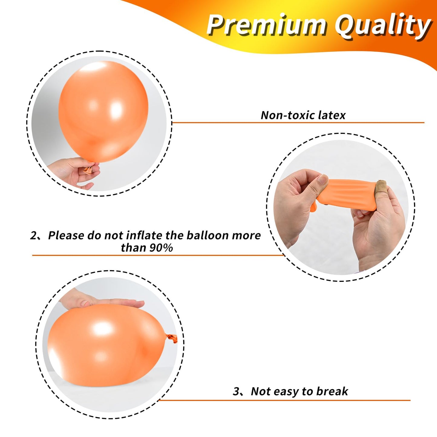 Construction Balloons, 12 Inch Black Orange Yellow Balloons,Excavator Helmet Warning Printed Latex Balloons For Construction Par