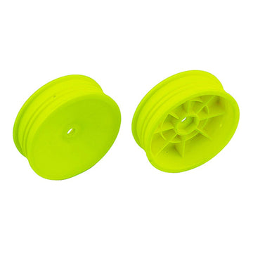 Team Associated 2 Wheel Drive Slim Front Wheels 2.2 12mm hex Yellow ASC91758 RC Tire