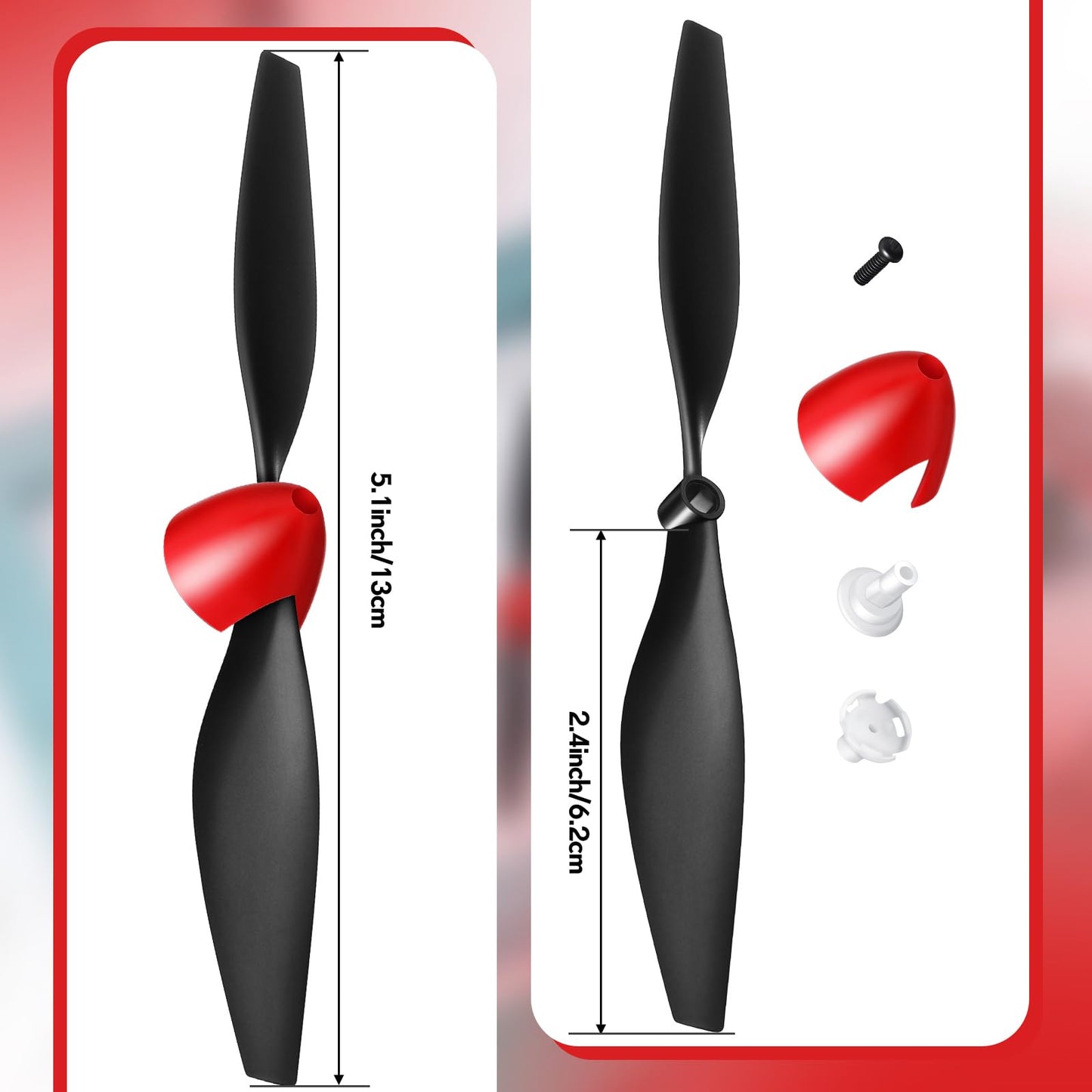 Spare RC Plane Propellers RC Airplane Carbon Fiber Nose Cone Compatible with Tr-p51 Rc Plane 4 Channel Remote Control Airplane w
