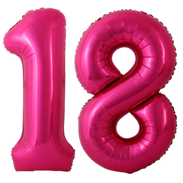 40 Inch Hot Pink 18 Number Balloons Giant 18 Balloons Hot Pink Birthday 18 Balloons 18Th Birthday Anniversary Party Decorations