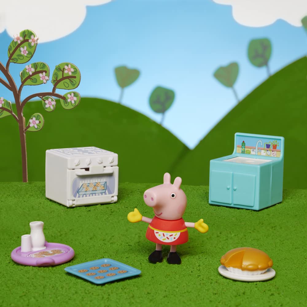Peppa Pig Peppa's Club Baking Toy Set, Includes 1 Figure & 5 Accessories, Multi Colour, Model F4393, Ages 3+