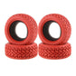LAFEINA 1:10 Rally Car 75mm Rubber Tires and Wheel Rims for 1/10 Scale HSP 94123 HPI Kyosho Tamiya RC On Road Car(Red)