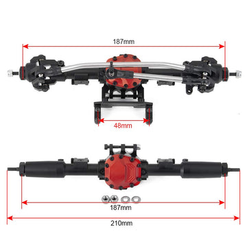 Benedict Harry Alloy Complete Front Axle and Rear Axle Upgrade Steel Gear for 1:10 Axial SCX10 II 90046/90047 SCX10 90027/90028