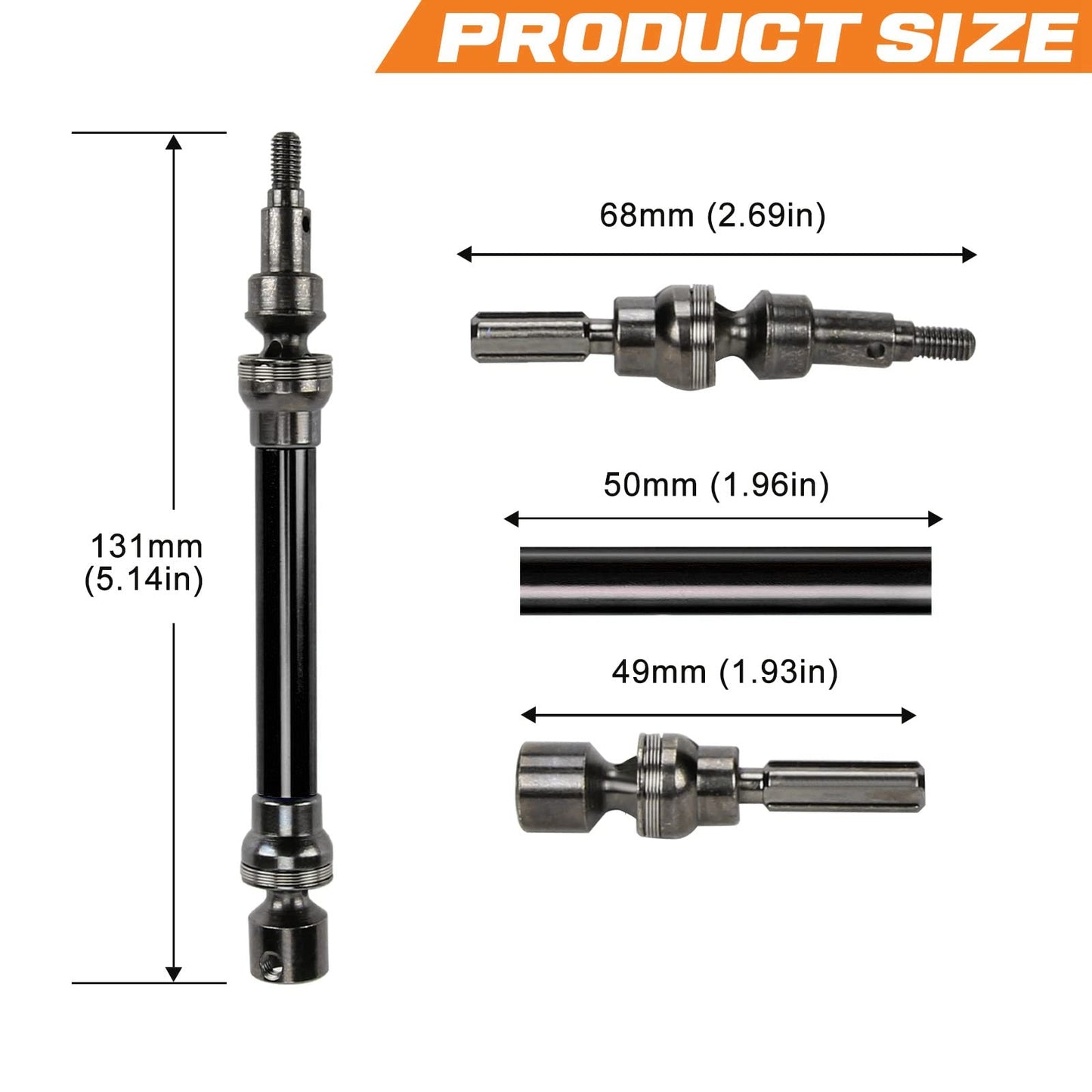 RCAWD Drive Shaft for ARRMA 1/10 New Big Rock (NOT for Old Big Rock) Crew CAB 4x4 V3 3s BLX Brushless Monster Truck RTR Upgrades
