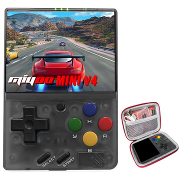 Miyoo Miyoo Mini V4 Retro Game Console, Portable Handheld Game Console with Storage Case 2.8''HD Screen 2000mah Battery, Support