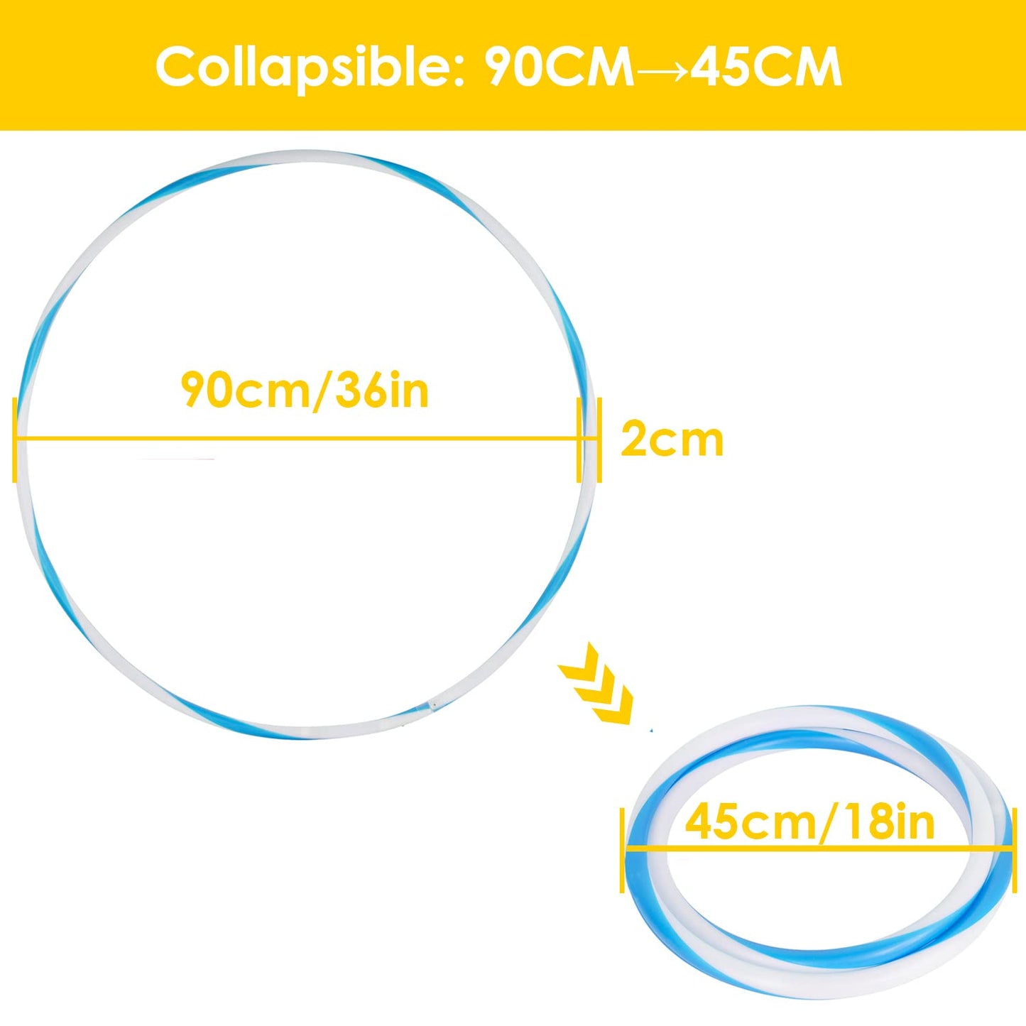 4Pack Led Hoops For Adults, 36In Fitness Equipment Weight Loss Auto Color Changing Strobe Glow Light Hooper Gift, 90Cm Hooper Ho