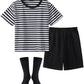 Meriabny Addams Family Costumes For Kids Boy 7 8 Years Old Pugsley Addams Costume For Boys Halloween Costume With Black And Whit