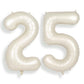 Suwen 40 Inch Large Cream White 25 Balloon Numbers Big Foil Helium Number Balloons 0-9 Jumbo Happy 25Th Mylar Birthday Party Dec