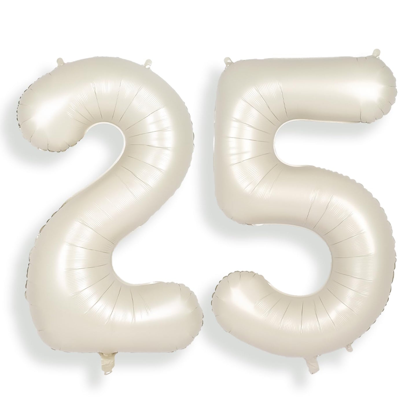 Suwen 40 Inch Large Cream White 25 Balloon Numbers Big Foil Helium Number Balloons 0-9 Jumbo Happy 25Th Mylar Birthday Party Dec