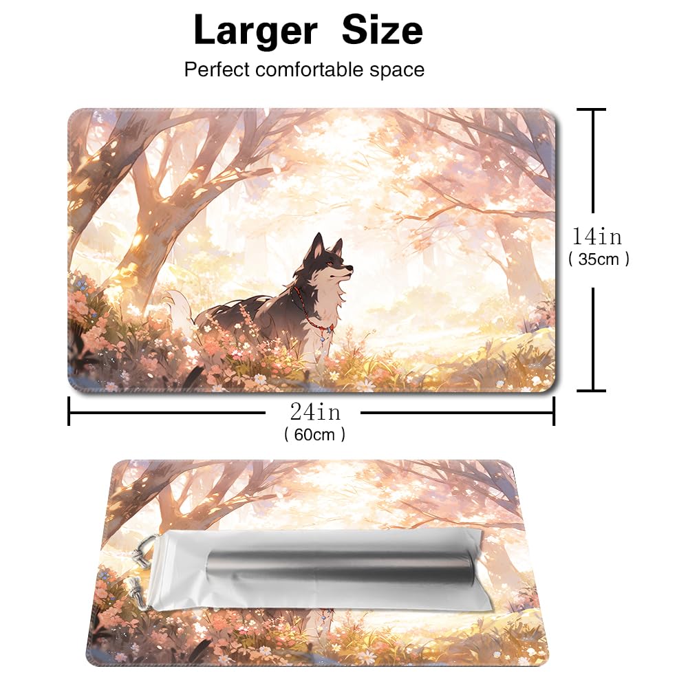 Sixtore Premium Board Game 14X24In Tcg Playmat Compatible For Ocg Ccg Rpg Mtg Playmats,Mousepad Desk Mats(Loyal Dogs)