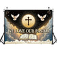 We Love Our Pastor Backdrop 7x5FT Pastor Appreciation Banner Background for Church Cross Christian Thanksgiving Party Decoration
