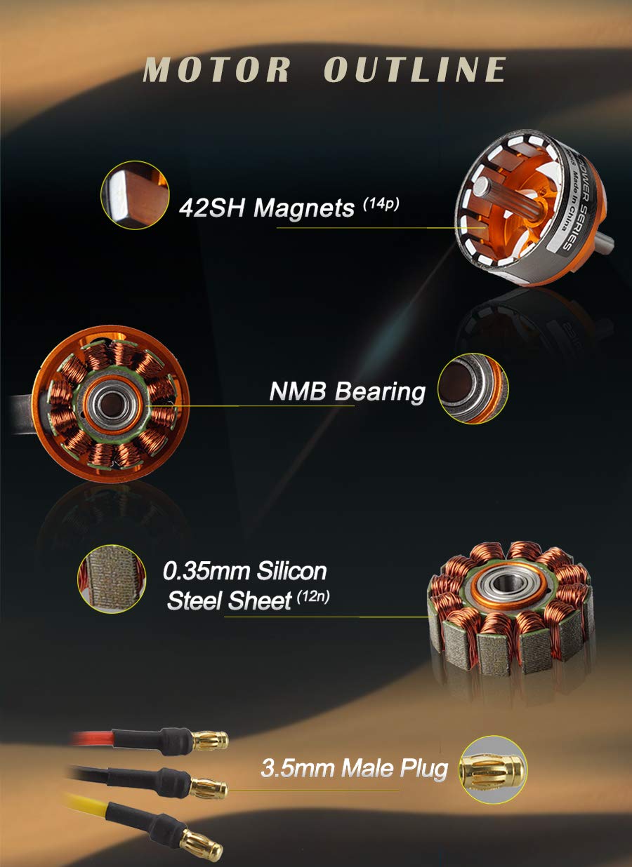 FLASH HOBBY D3542 Brushless Outrunner Motor 1000KV RC Electric Motor for Mini Multicopter RC Plane Fixed-Wing UAV Robotic Arm