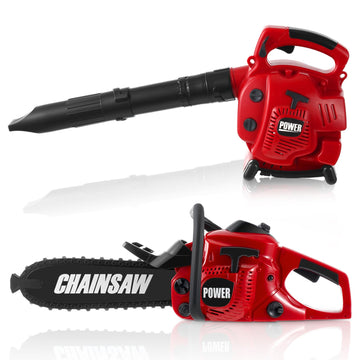 Arrowbash 2 Pcs Toy Gardening Tool Set For Kids Toy Leaf Blower Lawn Trimmer Chainsaw Battery Powered Gardening Tool Set With Li