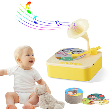 Retysaz Kids Phonograph With 96 Cards, Story Music Player For Kids 3-6 Musical Sensory Toy For Boy Girl,Toddler Audio Pre-Kinder