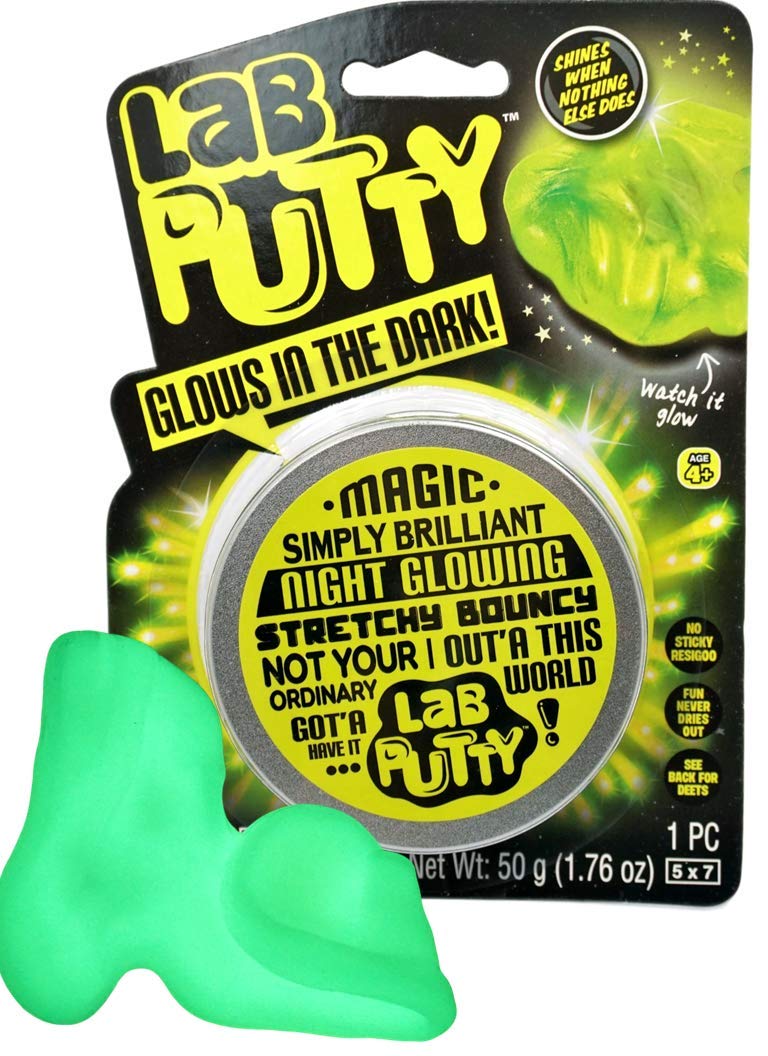 JA-RU Lab Putty Glow in The Dark Slime w/Tin Container (1 Unit) Stress Relief Putty for Kids. Anger Management Toys. Mini Slime