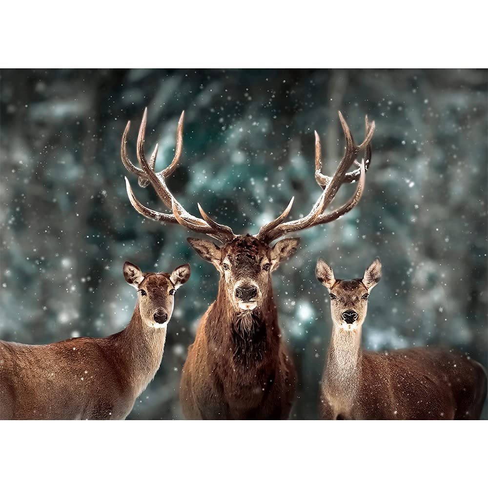 MaxRenard Game 1000 Pieces Jigsaw Puzzle for mature-themed Animal Toy Noble Deer Family
