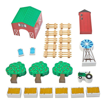 Excellerations Farm Block Play Set, 25 Pieces, Gift, Role-Play, Preschool Educational Toy, Ages 3 Years And Up (Item # Farmer)