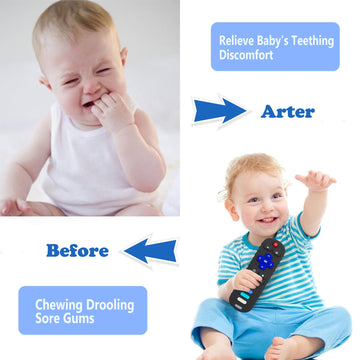Ersihua Silicone Teething Toys For Babies, Remote Control Shape Silicone Teethers, Cute Chew Toys For Boys And Girls,Bpa Free Te