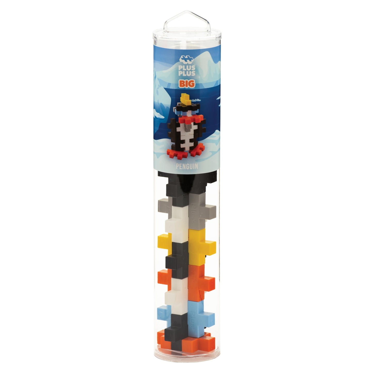 Plus Plus Big - Instructed Tube - 15 Piece Penguin - Construction Building Stem / Steam Toy, Interlocking Large Puzzle Blocks For Toddlers And Preschool