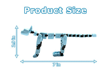 T13 Action Cat Set - 3D Printed Multi-Jointed Movable Action Cat Robot, Desktop Decoration, Action Figure (Orange)