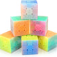 Vdealen 3X3X3 Speed Cube Set, 6 Pack Speed Cube Bulk Magic Cube Set, School Classroom Prize For Students Birthday Party Favors Stocking Stuffers Gifts For Kids Teens Adults(Jelly Stickerless)