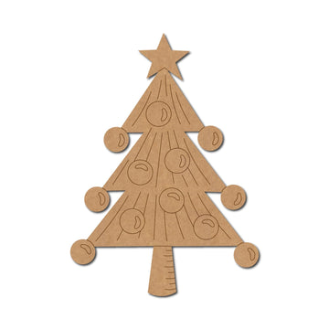 American Elm 6 Pcs Large Christmas Tree Mdf Ornaments  PreMarked Unpainted Wood Craft Kit For Diy Holiday Painting & Dcor (6X4