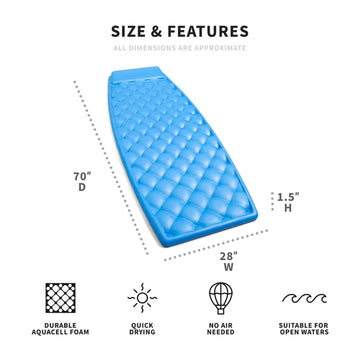 Swimways Aquaria Solana Lounge - Durable Aqua Cell Foam Pool Float - Blue