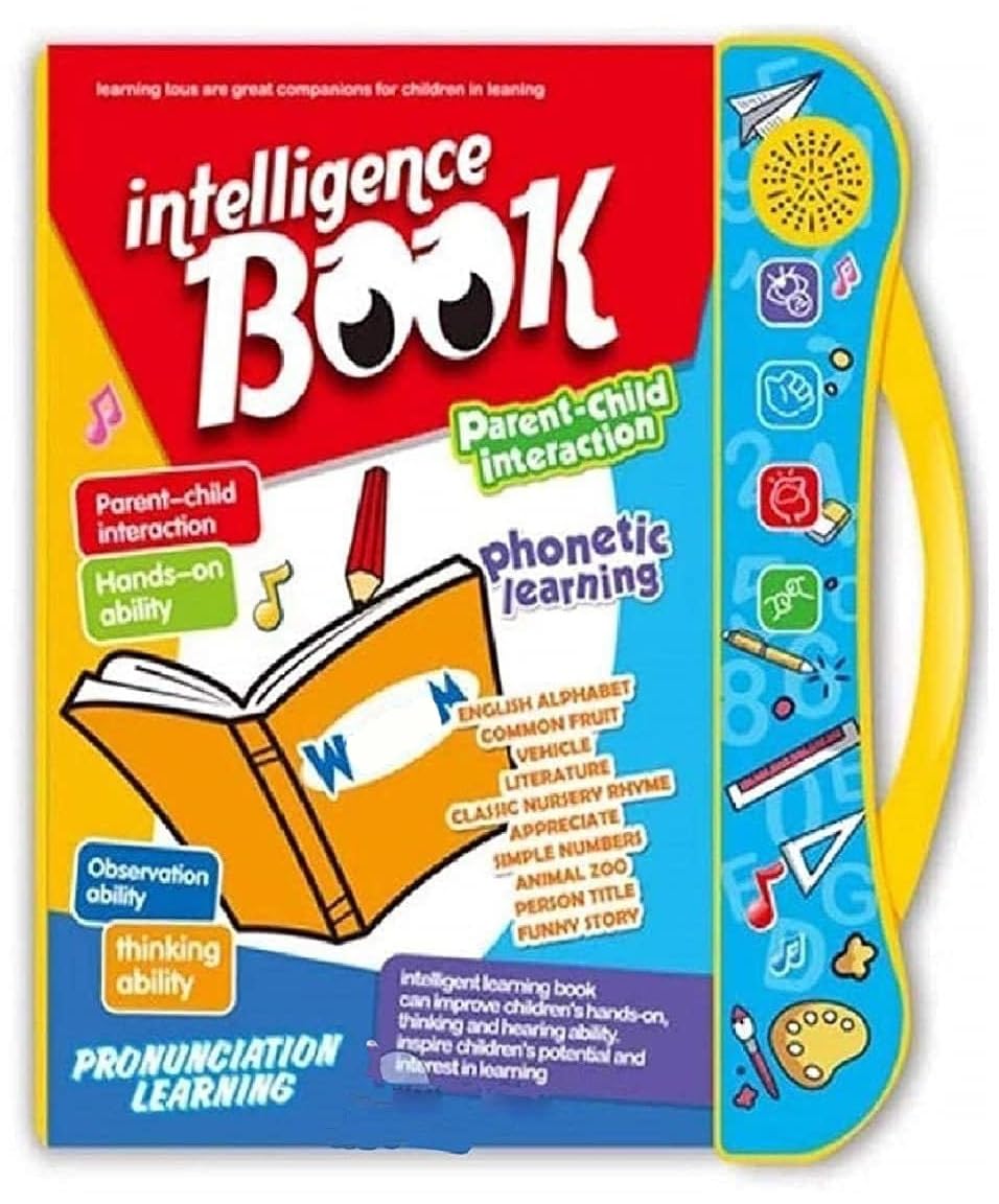 Royaldeals Toys Kids Intelligence Book Interactive Musical English Educational Learning Book