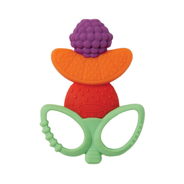 Infantino Lil' Nibbles Textured Silicone Teether -Sensory Exploration And Teething Relief With Easy To Hold Handles, Multicolor