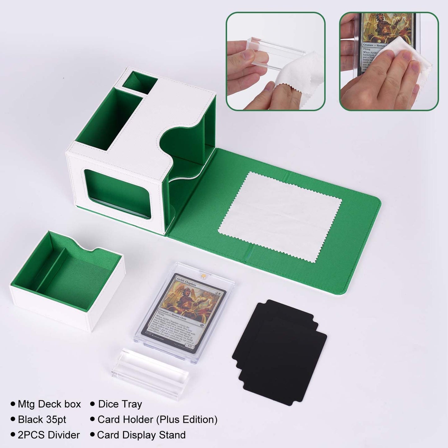 Afiing Card Storage Box For Trading Cards,120+ Mtg Deck Box, Storage Box With Tray Box, Fits For Magic Game Cards