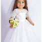 Sweet Dolly 18 Inches American Doll Clothes First Communion Gorgeous White Wedding Dress Veil Bouquet Sets Fit 18 Inches Dolls
