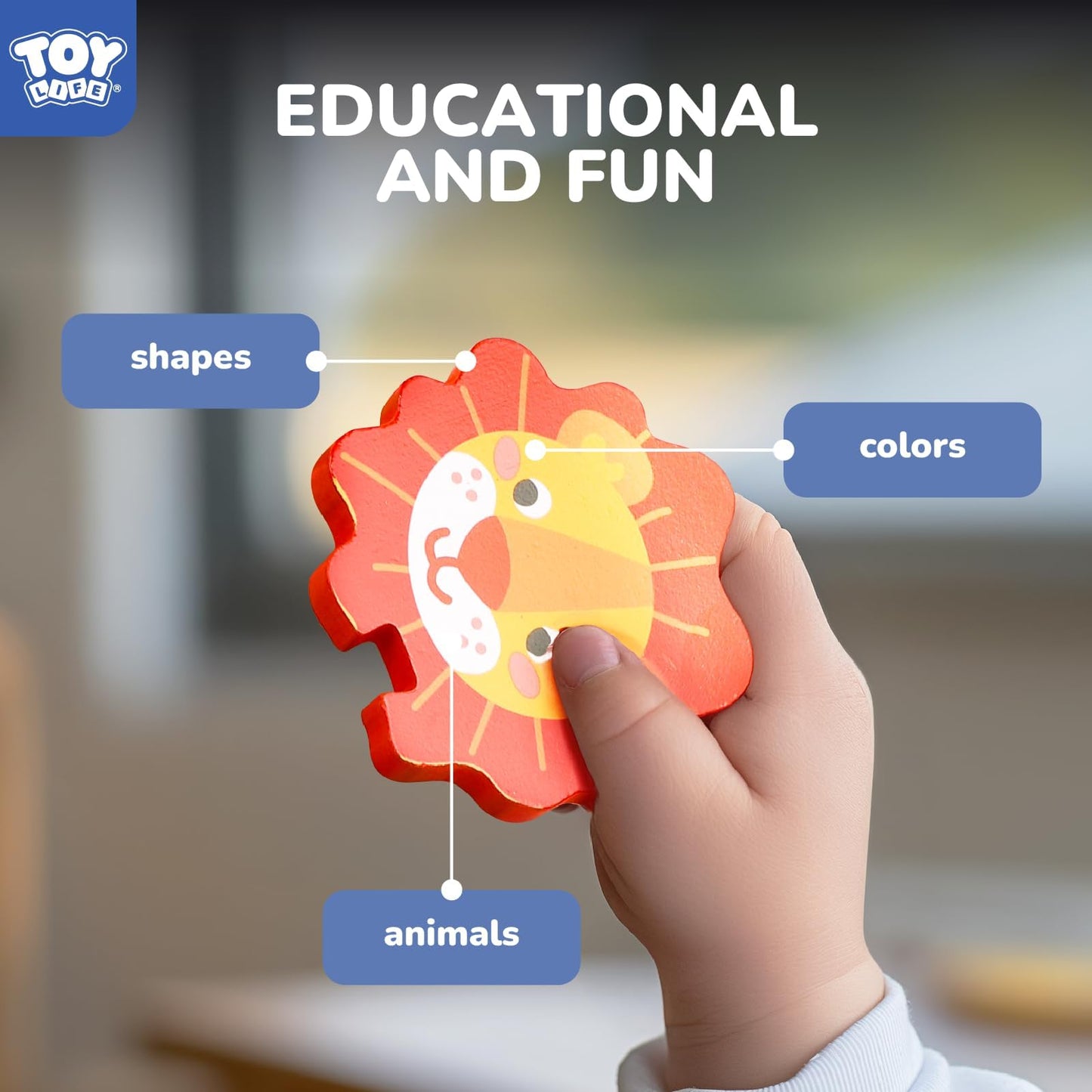 Toy Life Wooden Toddler Puzzles For 1-3, Montessori Toys For 1 2 3 Year Old, Animals Puzzles For Toddlers 2-4, Kids Wood Puzzle